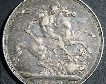 1889年 ヴィクトリア女王ダブルフローリン銀貨 - Etsy 日本
