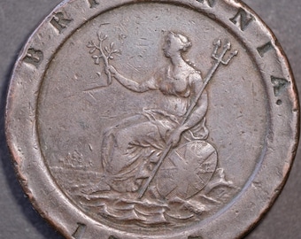 ジョージ 3 世カートホイール 2 ペンス 1797 年。大型アンティーク