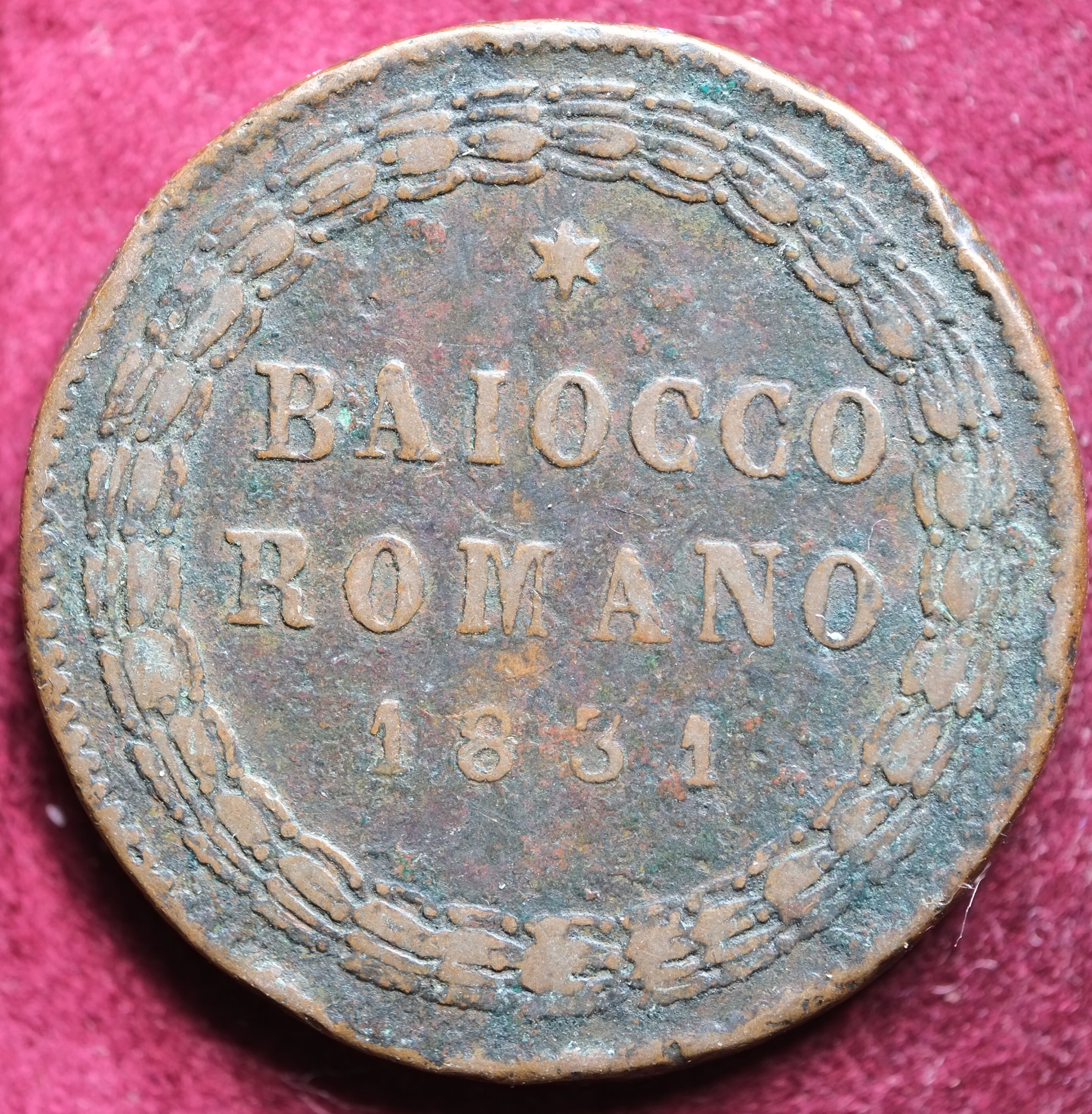 Image of 1831 1 Baiocco Papal States Gregory Xvi