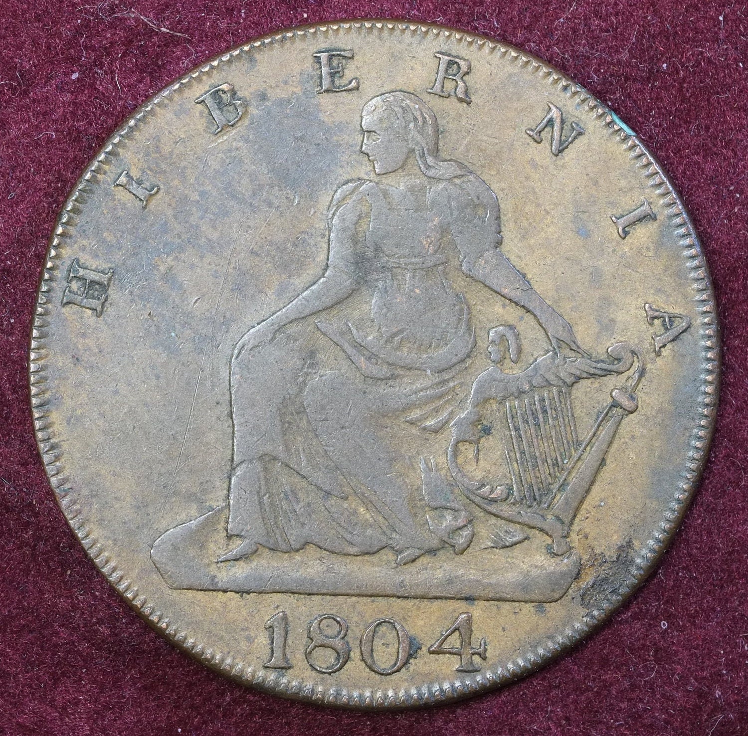Image of 1804 Irish Half Penny Token Dublin