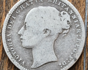 1873 Victorian Silver Shilling Die numero 101