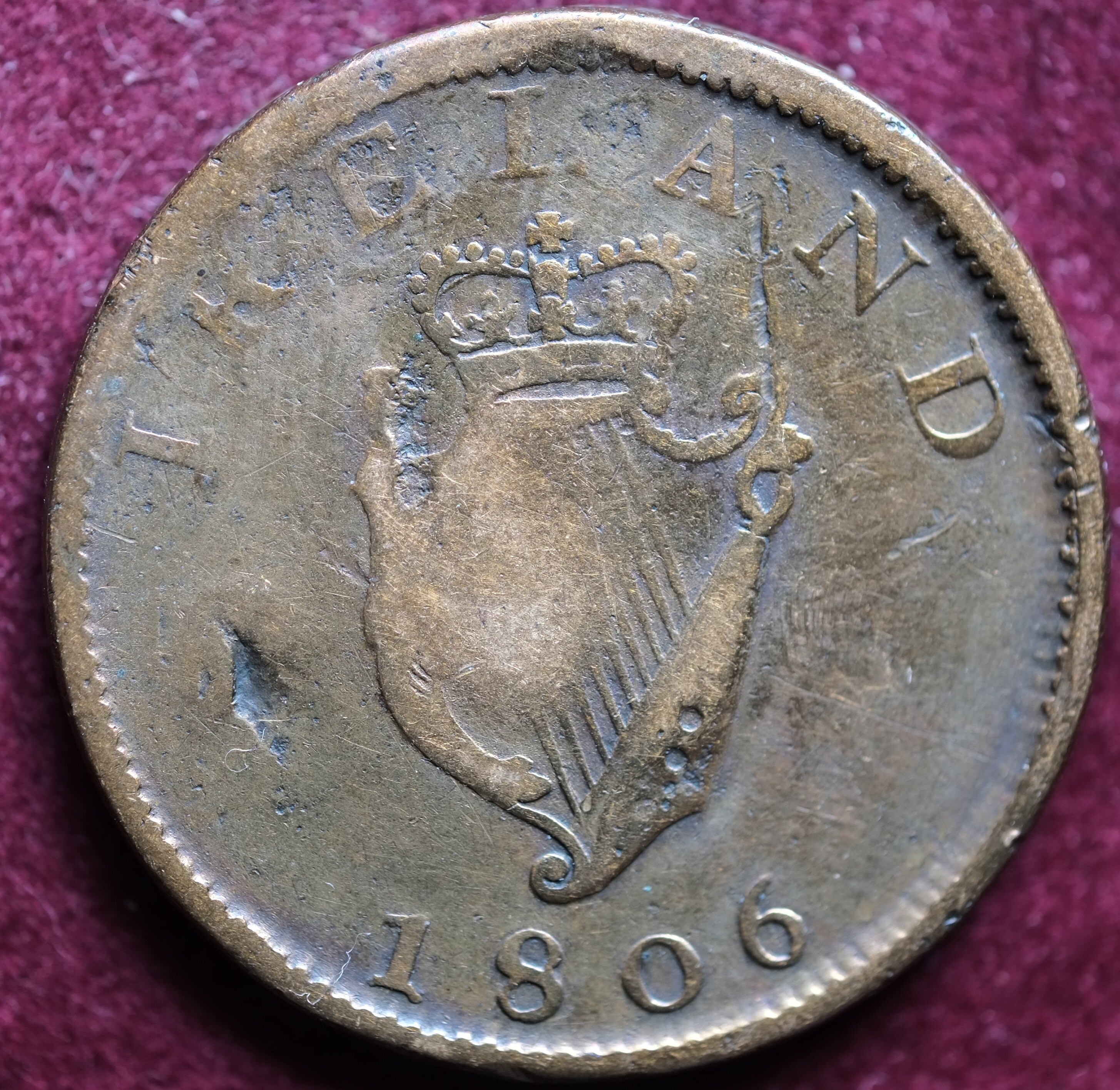 Image of 1806 Irish Penny Token St Patrick Apos 432