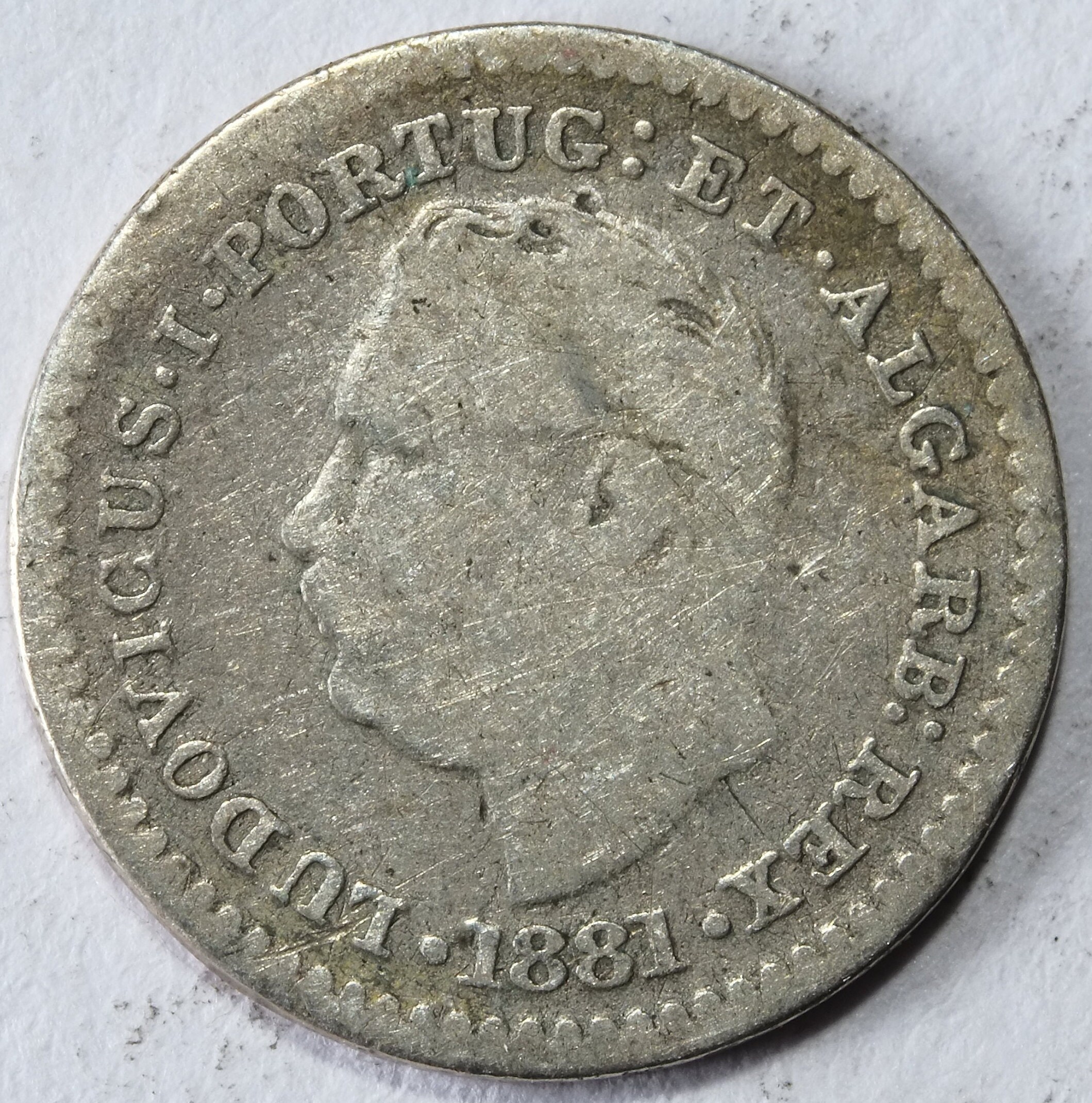 1881 1/8 ルピア ルイス 1 世 カルカッタミント ポルトガル インド