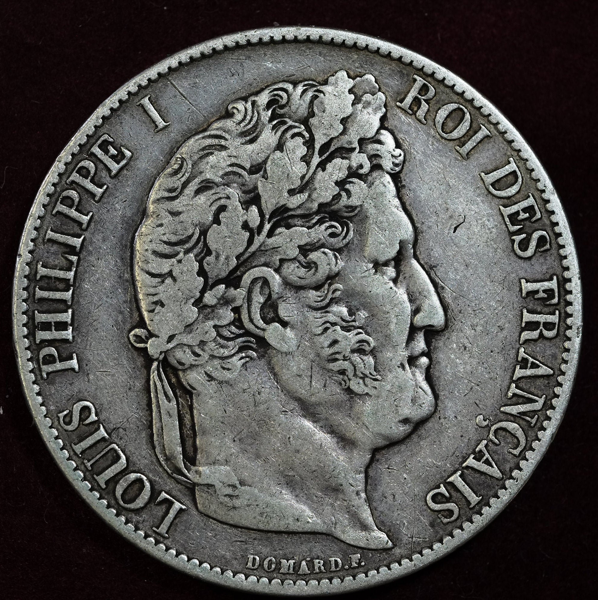 Image of 1848 A 5 Francs Silver Coin Louis Philippe King Of France