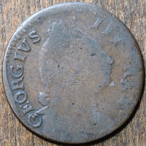 1781 Irish George III half penny