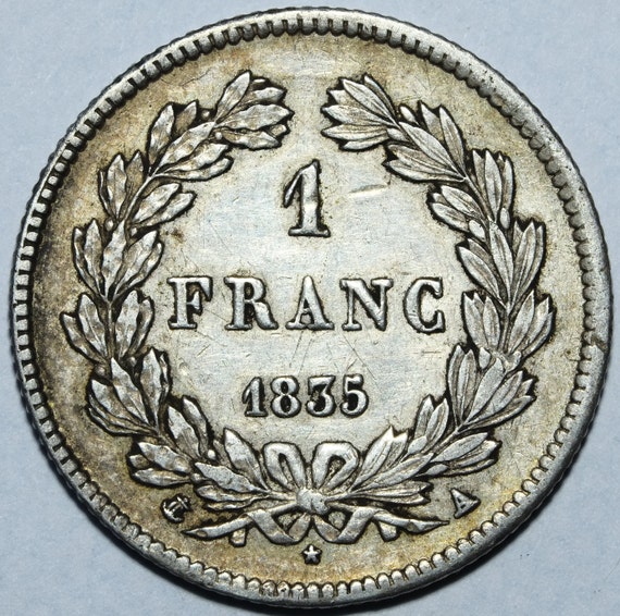 1835 A 1フラン銀貨 ルイ・フィリップ フランス - Etsy 日本