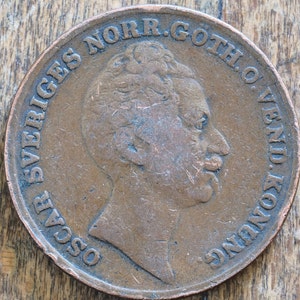 1851 1 Skilling Banco Oscar I Sweden