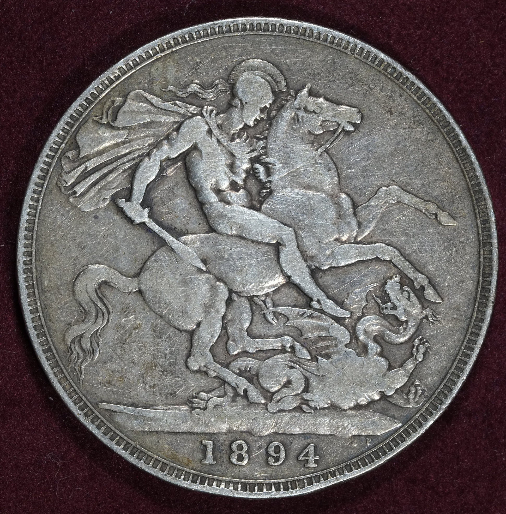 Image of 1894 Lviii Queen Victoria Veiled Head Full Crown .925 Silver Coin