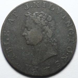 1795 Brunswick Half Penny Token J Kilvingtons Middlesex London