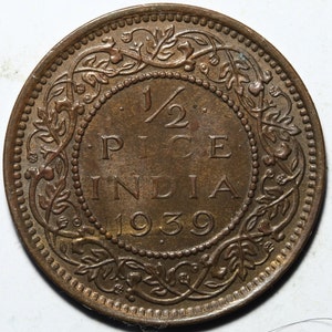 1939 Dot Bombay half Pice KGVI British India