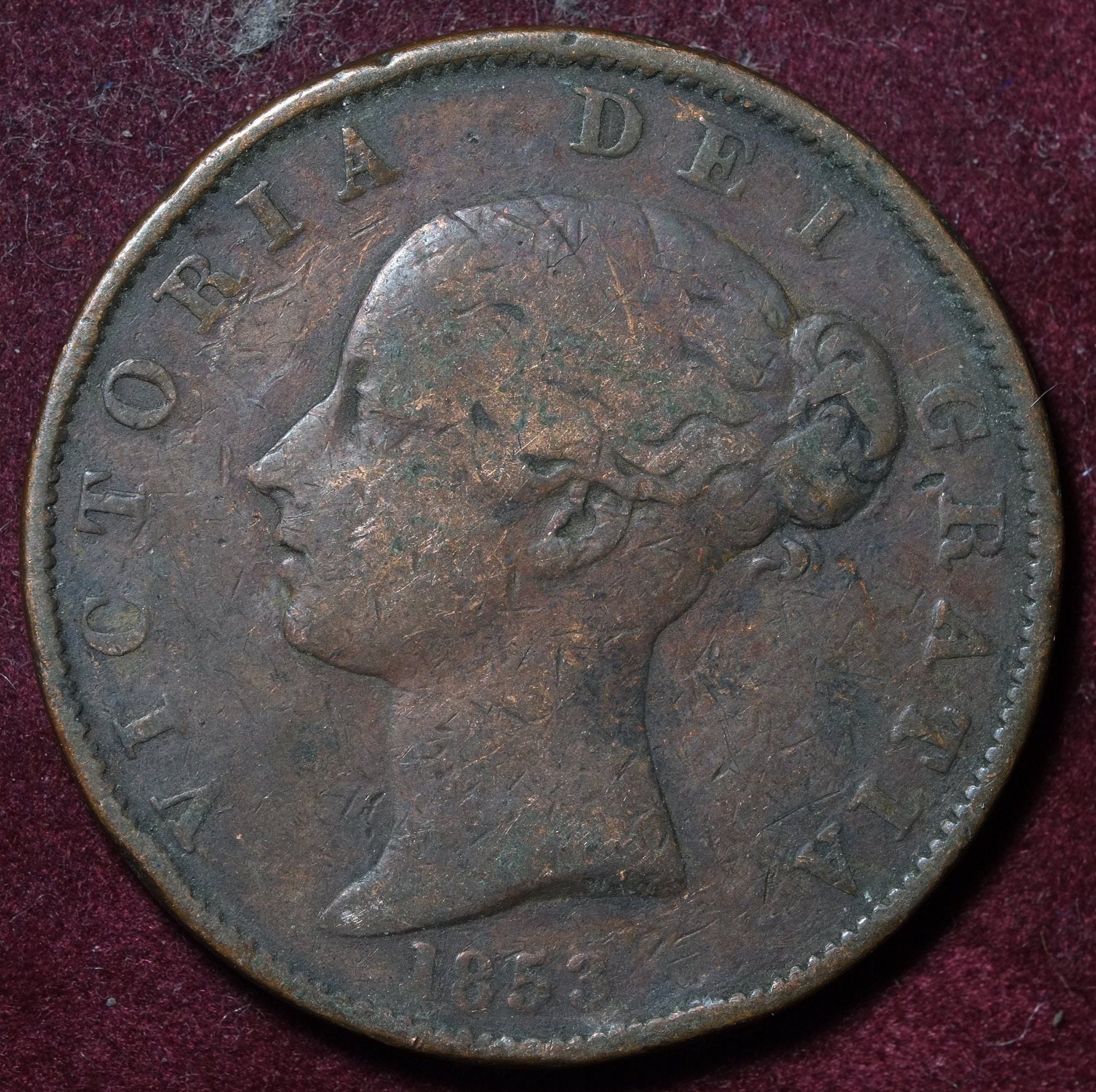 Image of 1853 Half Penny Coin Queen Victoria
