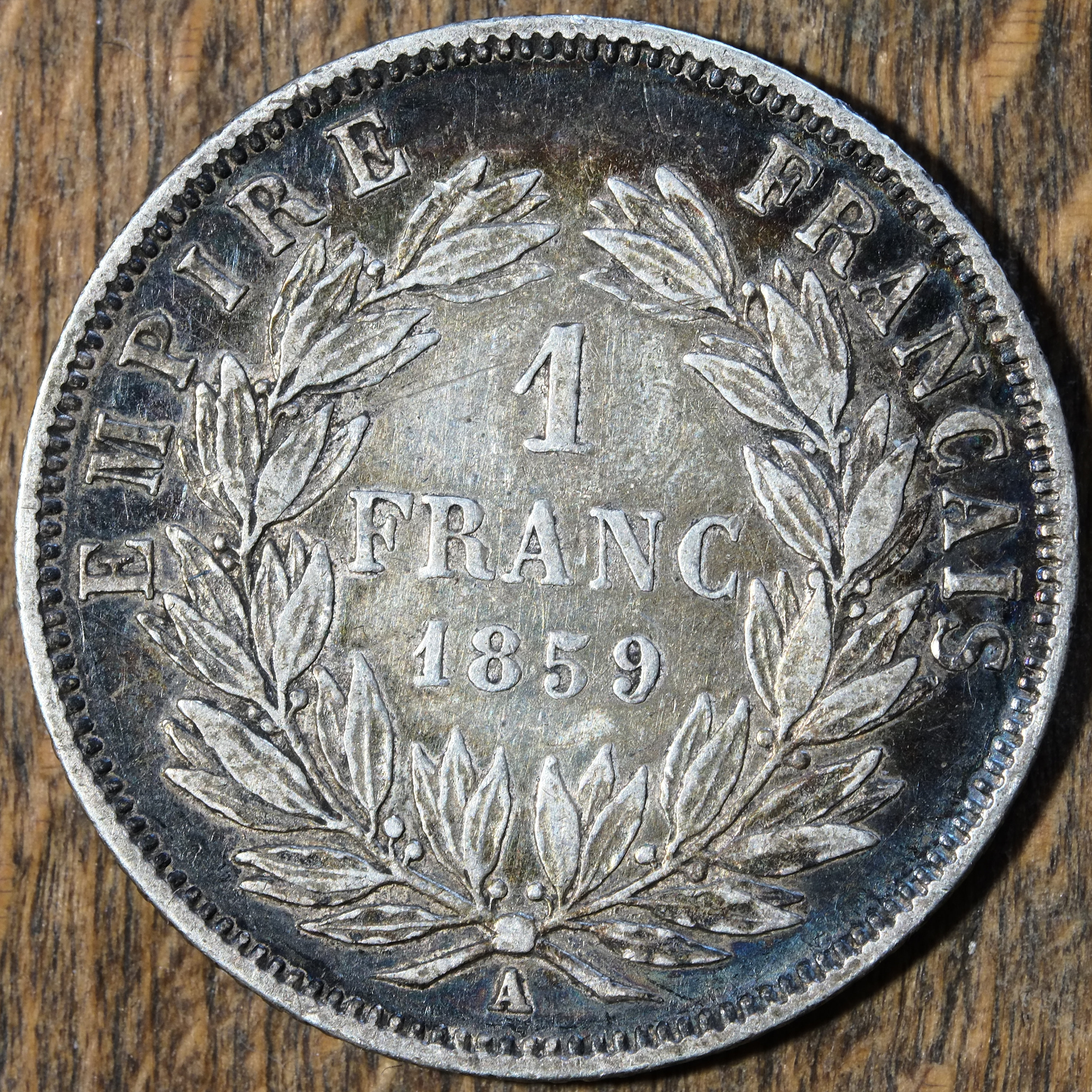 1859 パリ造幣局 フランス 1 フラン ナポレオン 3 世 - Etsy 日本