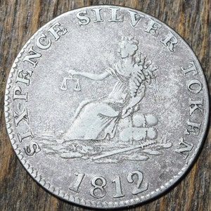 1812 Yorkshire Leeds Silver Sixpence Token Smalpage & S Lumb