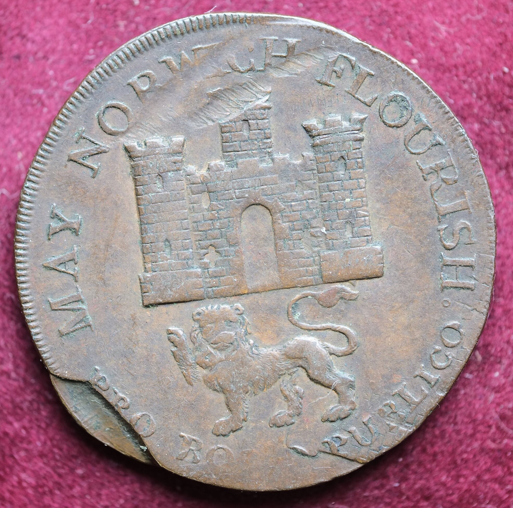 Image of 1793 Norfolk & Norwich Half Penny Token Error