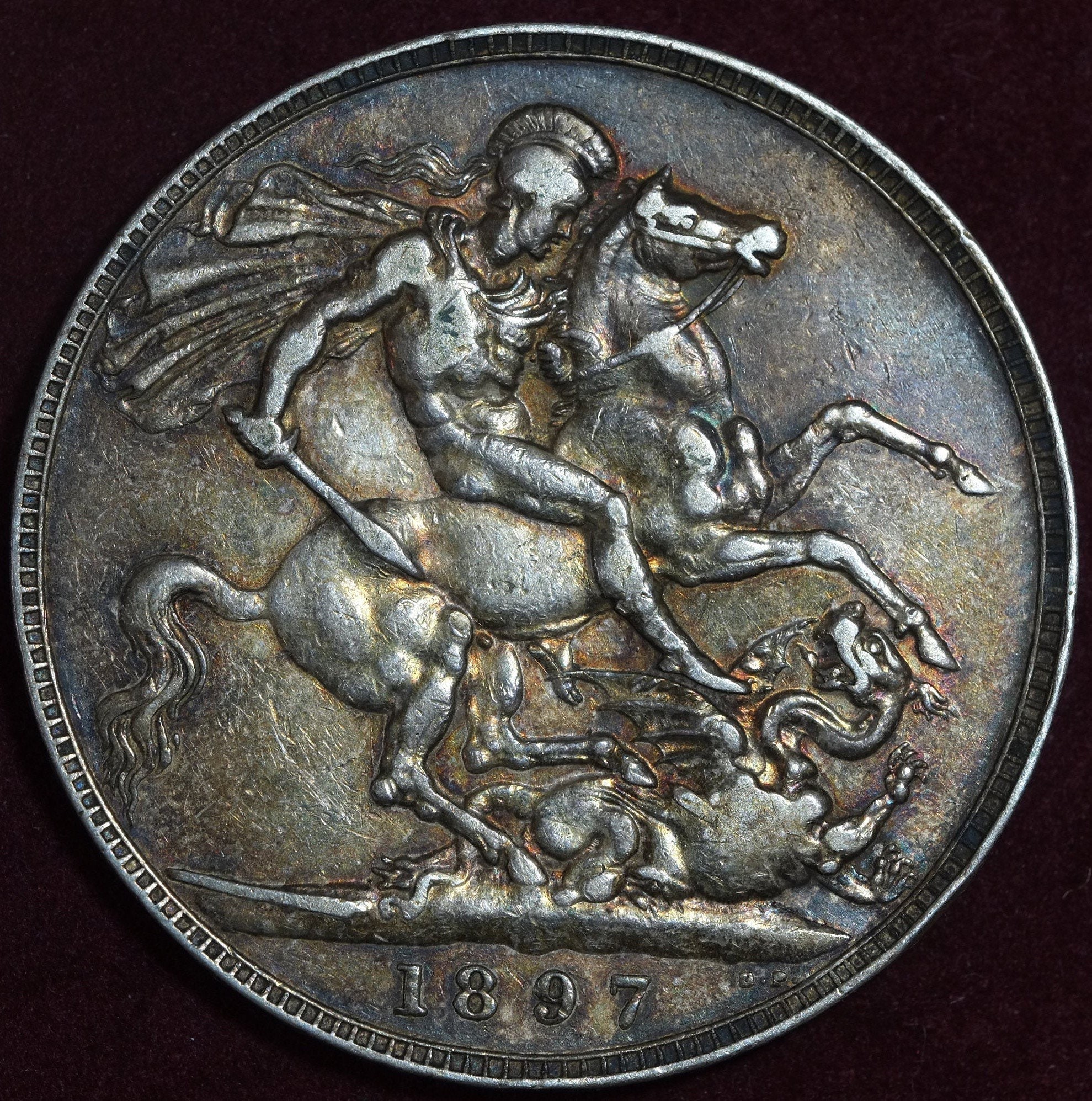 Image of 1897 Lxi Queen Victoria Veiled Head Full Crown .925 Silver Coin