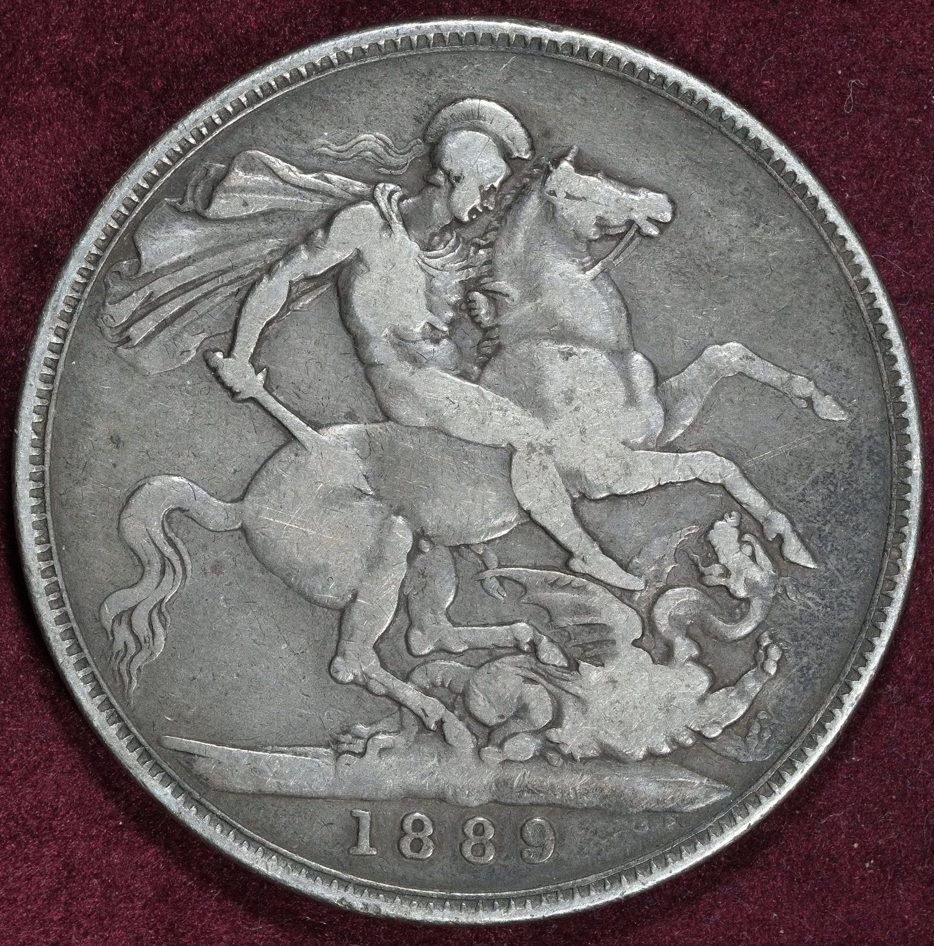 Image of 1889 Queen Victoria Jubilee Head Full Crown .925 Silver Coin