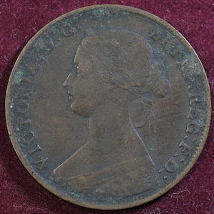 One Cent New Brunswick Canadian provincial coin Victoria (1861)