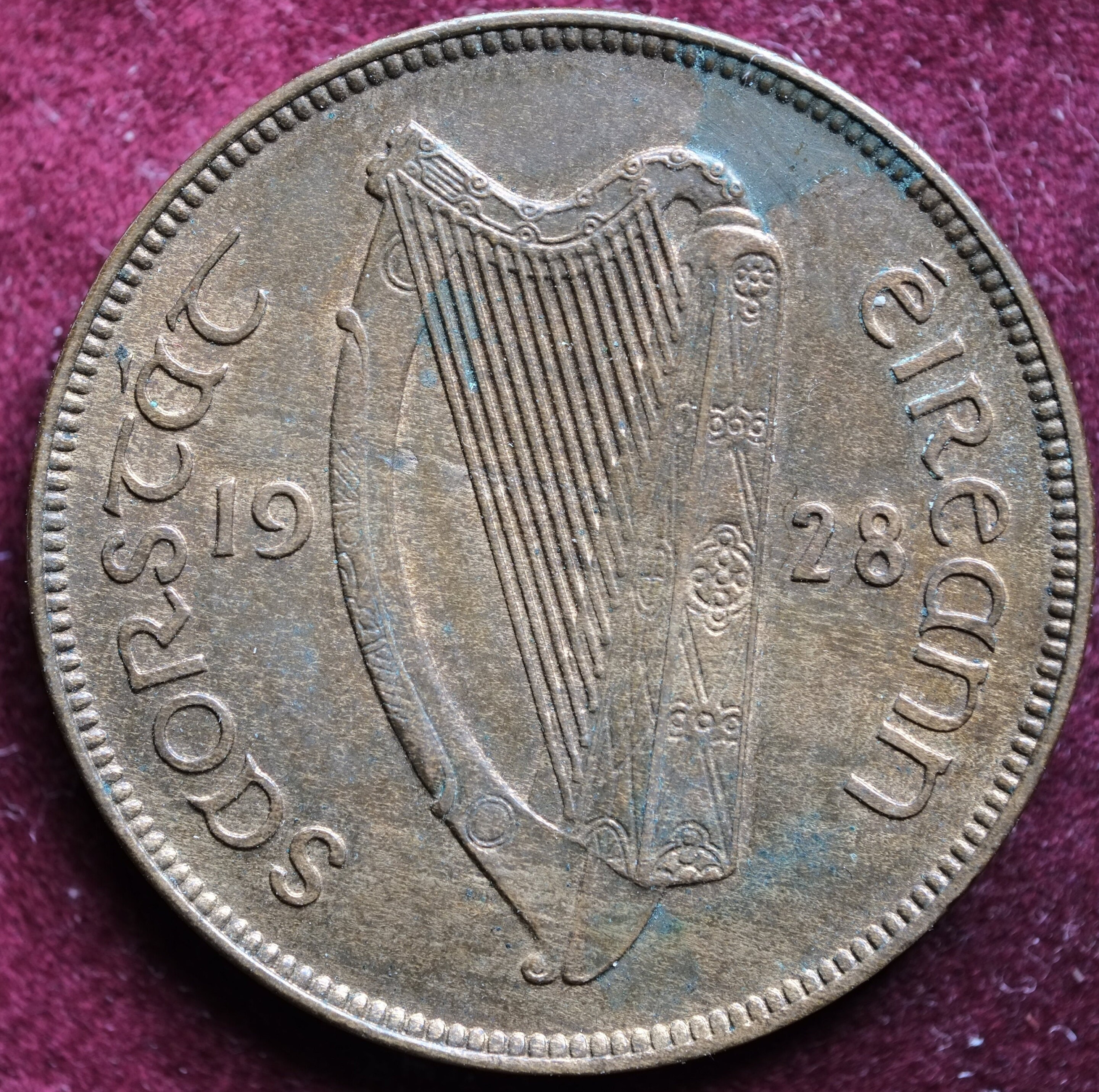 Image of 1928 Irish One Penny Coin