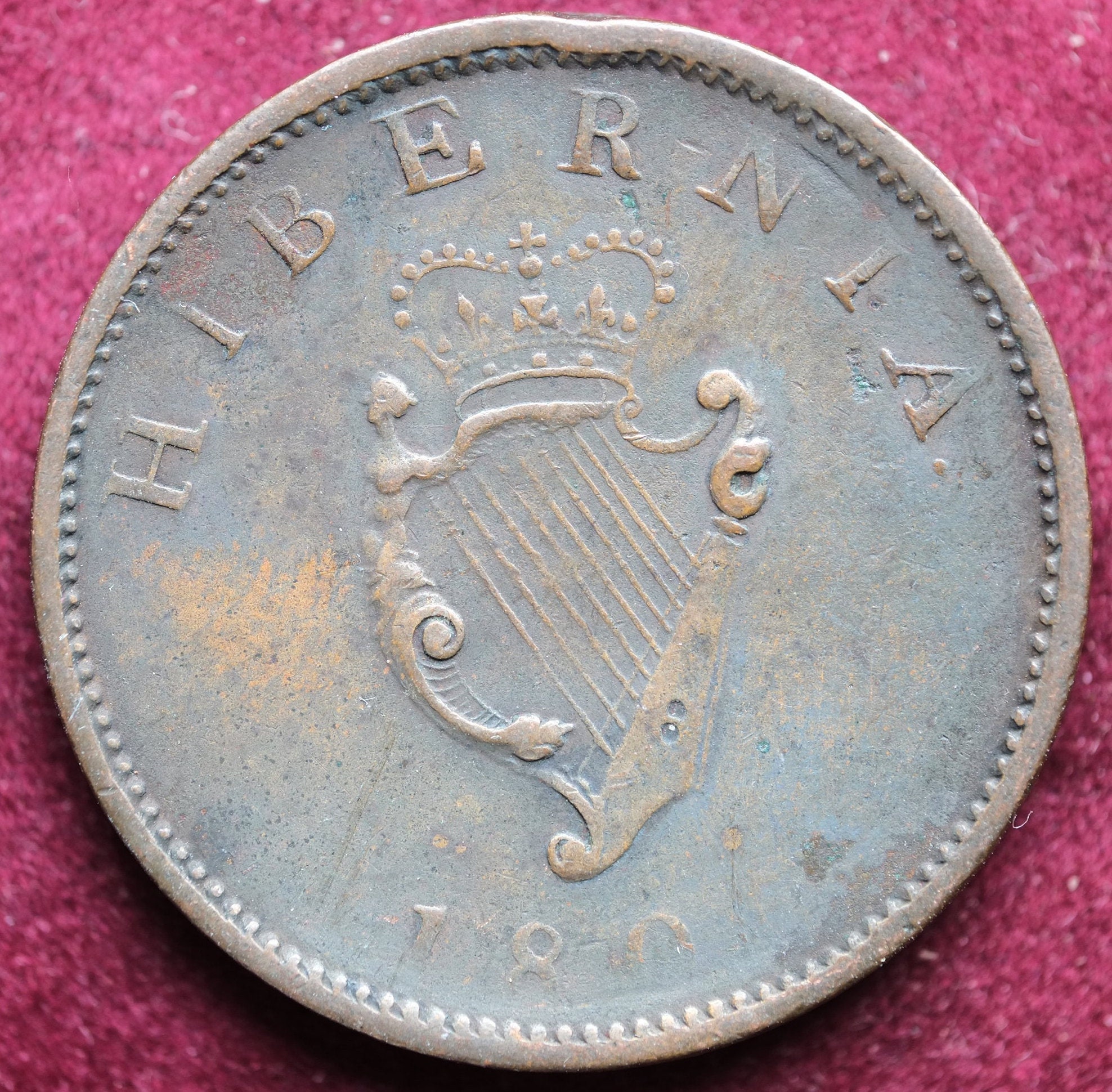III early 19th century half penny Hibernia Irish issue Etsy