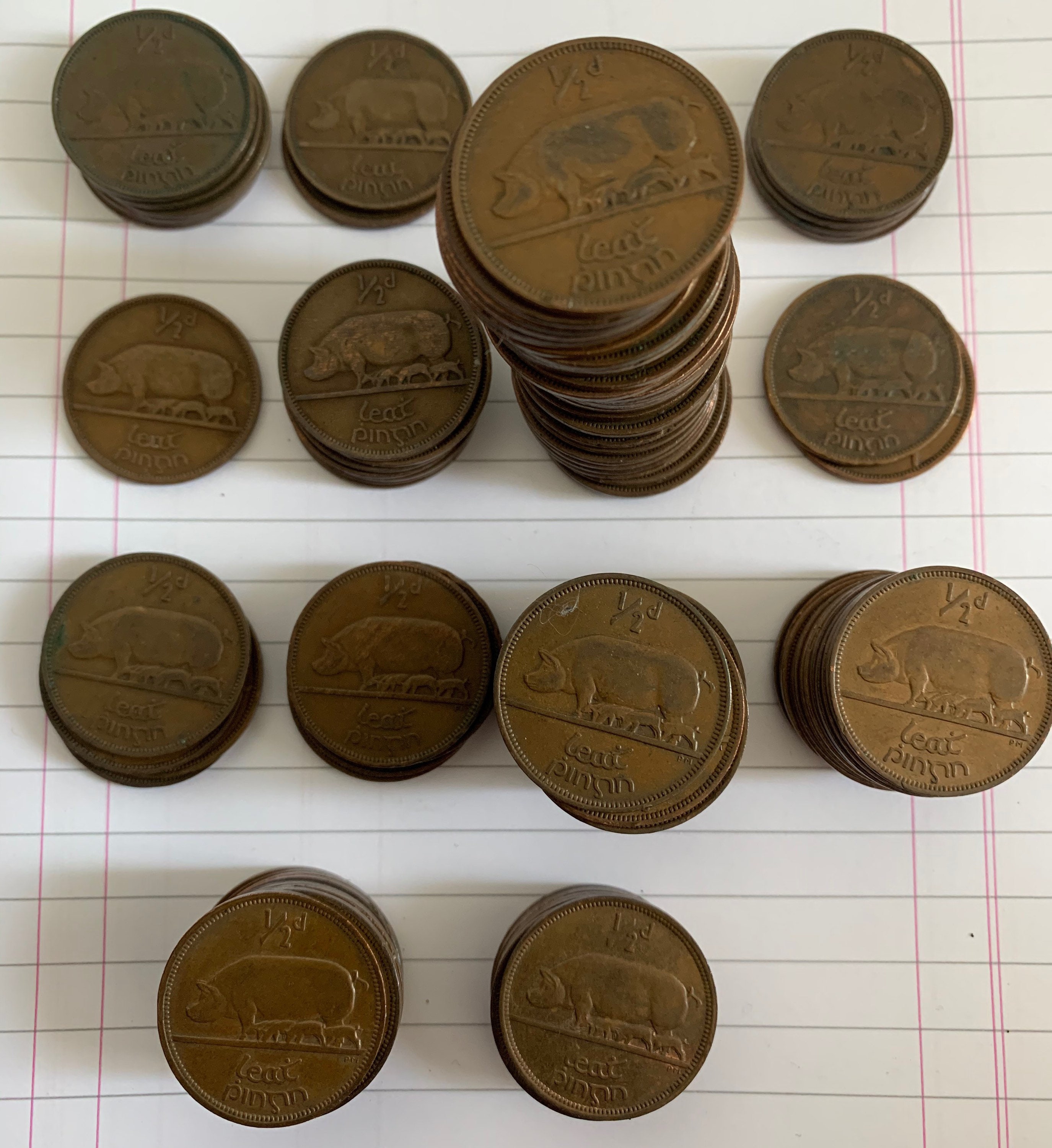 Image of 113 Irish Per Decimal Half Penny Coins