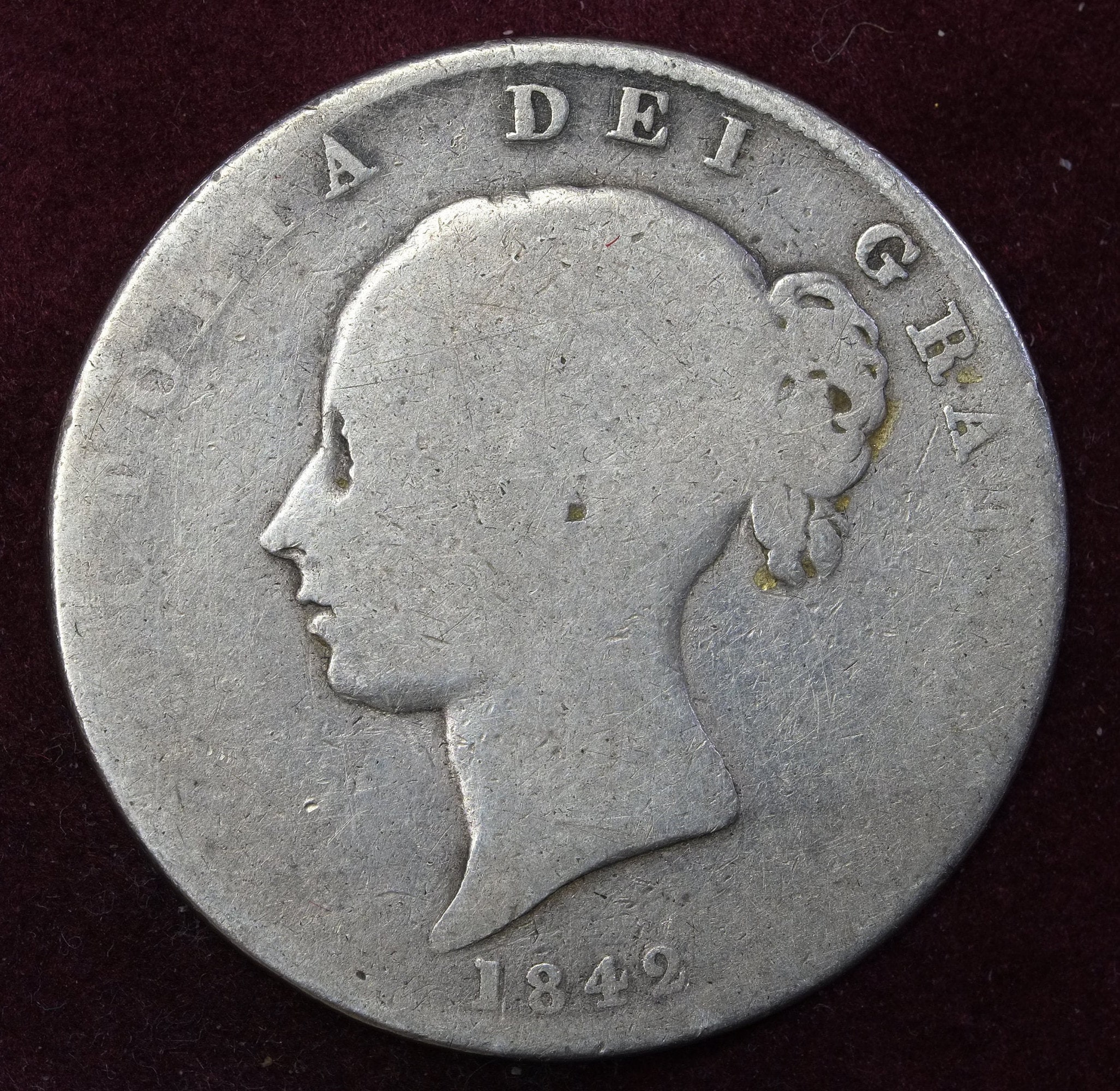 Image of 1842 Victoria Queen Of Great Britain & Ireland, Empress India, Half Crown Coin Struck in 925 Sterling Silver