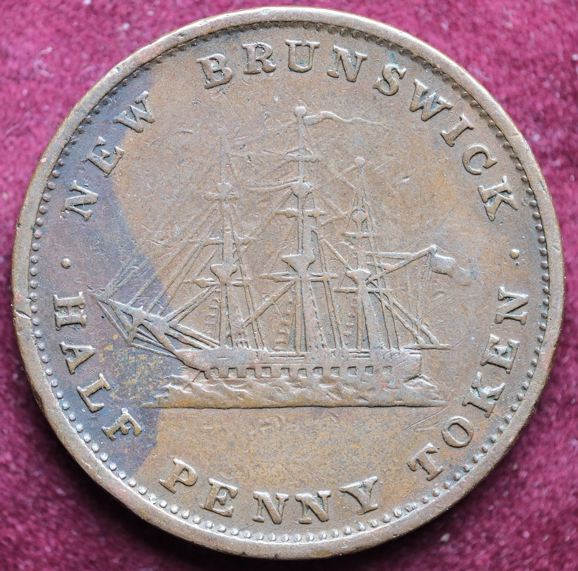 Image of 1843 New Brunswick Half Penny Token