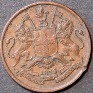 1835 One Twelfth Anna British East India Company
