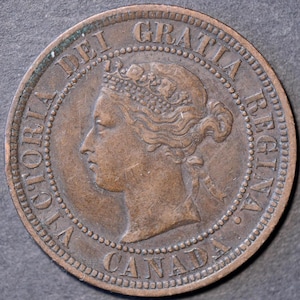 1876 H One Cent Canada Victoria