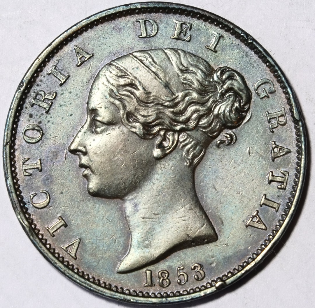 1853 3 Over 3 Victorian Half Penny Coin Etsy 1853-3-over-3-victorian-half-penny-coin-etsy