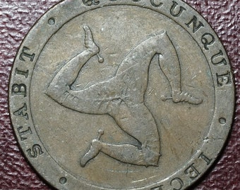 1831 Isle of Man George IV Cartwheel Half Penny Bank Token Coinage William Callister