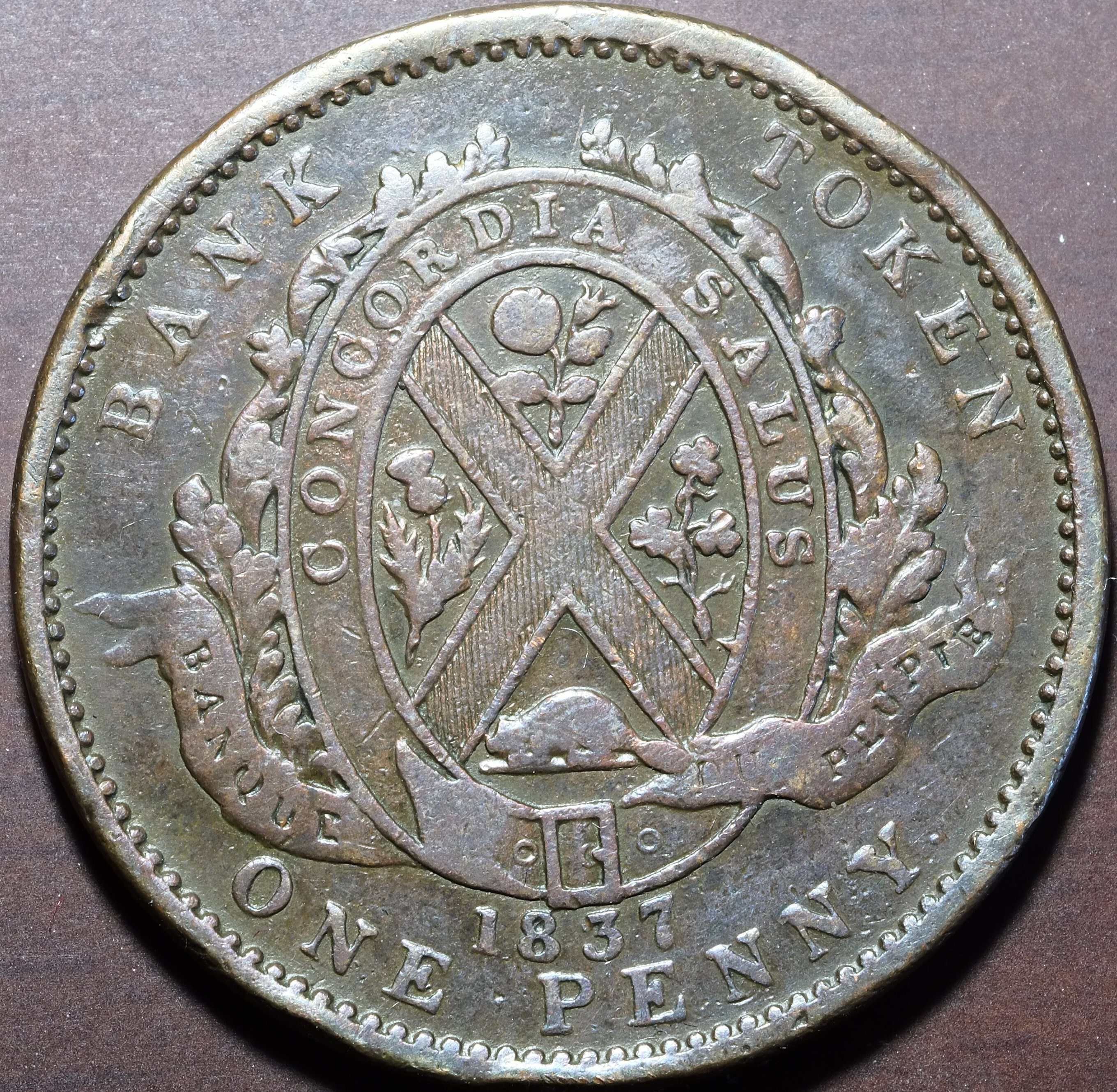 1837 年 1 ペニー トークン Deux sous カナダ - Etsy 日本