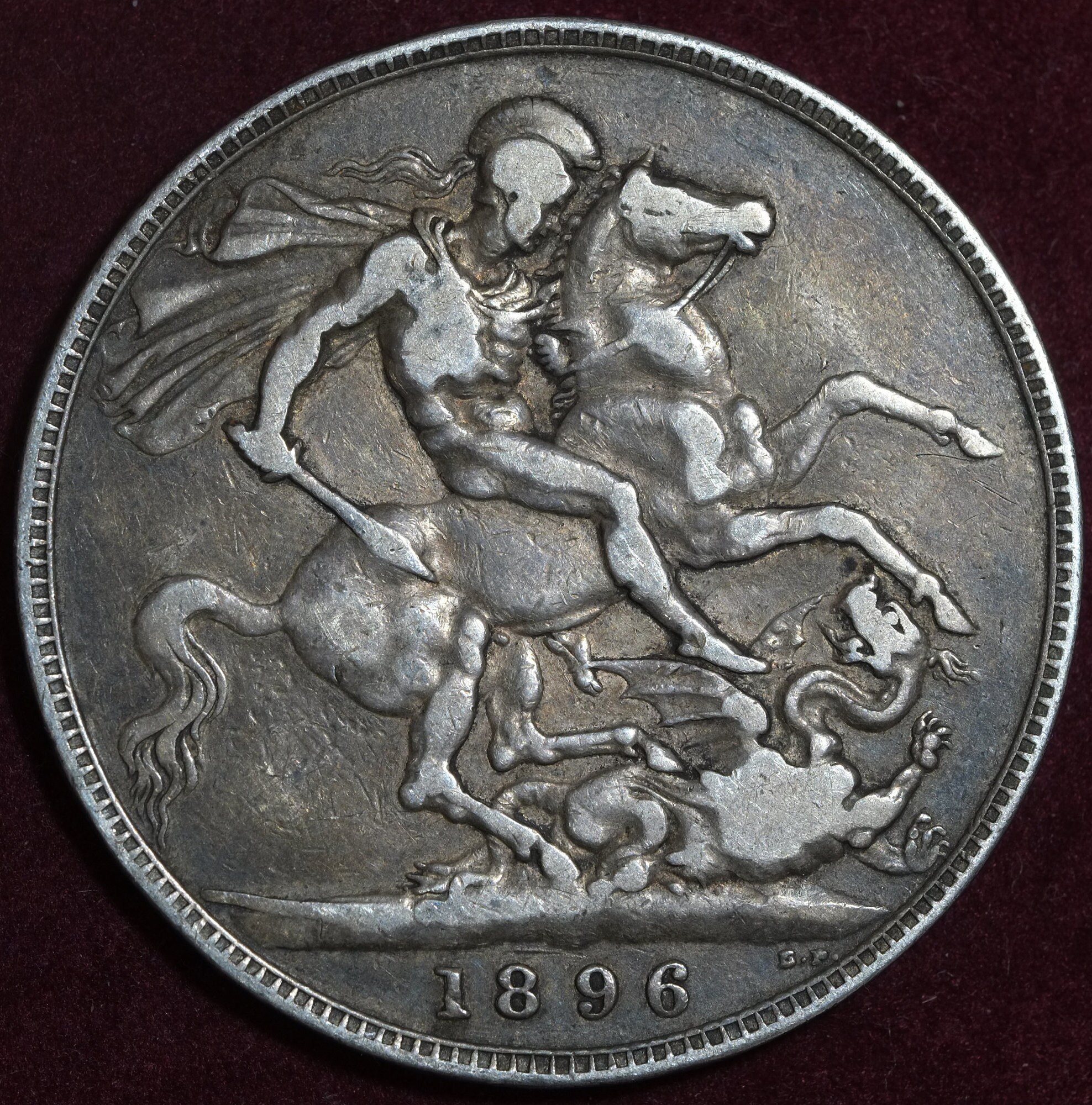 Image of 1896 Lx Queen Victoria Veiled Head Full Crown .925 Silver Coin