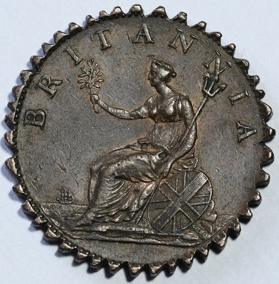1807 George III One Penny With Spiked Edge Possible Apprentice 1807 George III One Penny With Spiked Edge Possible Apprentice