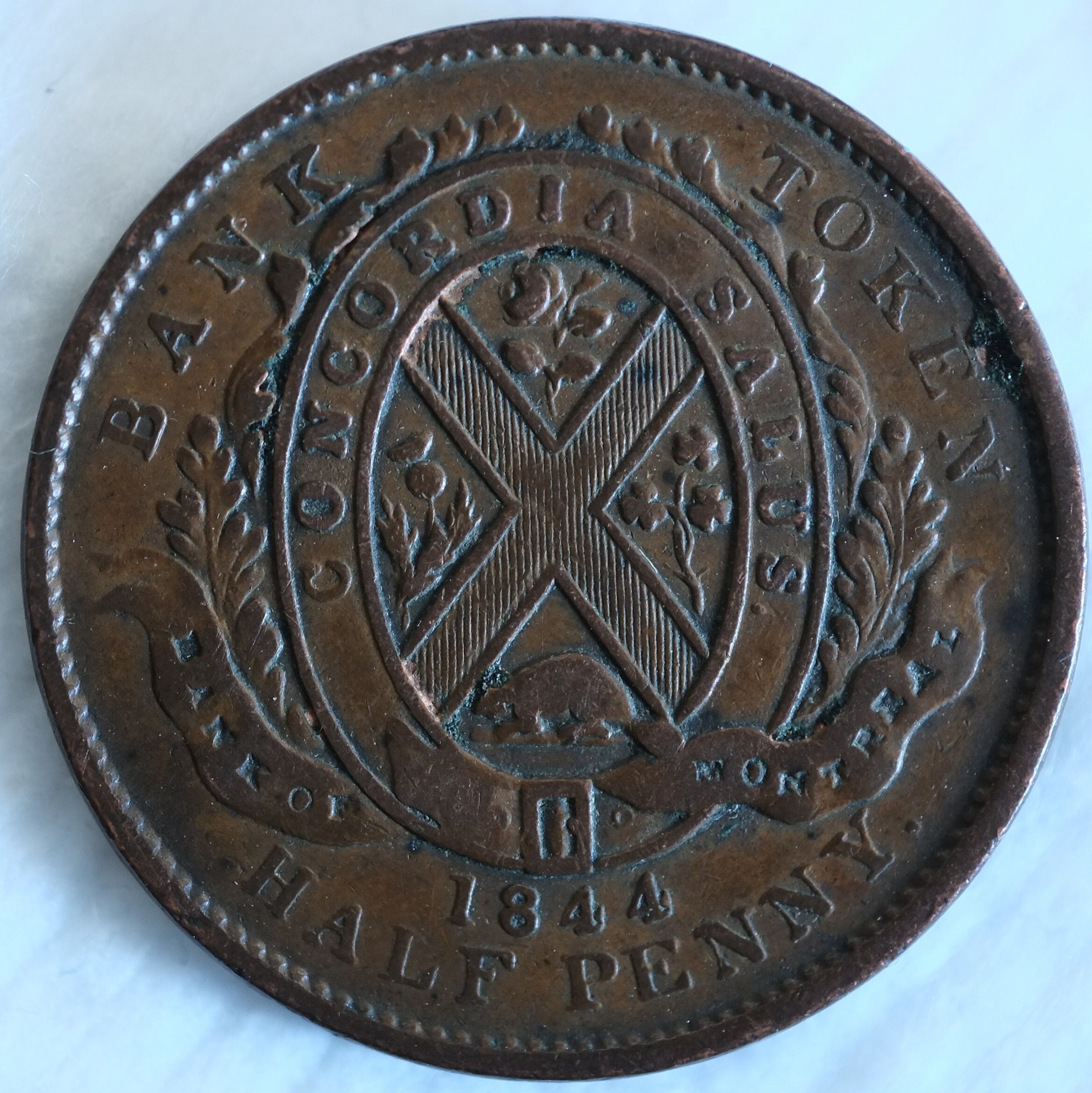 1844 Half Penny Token Bank of Montreal - Etsy
