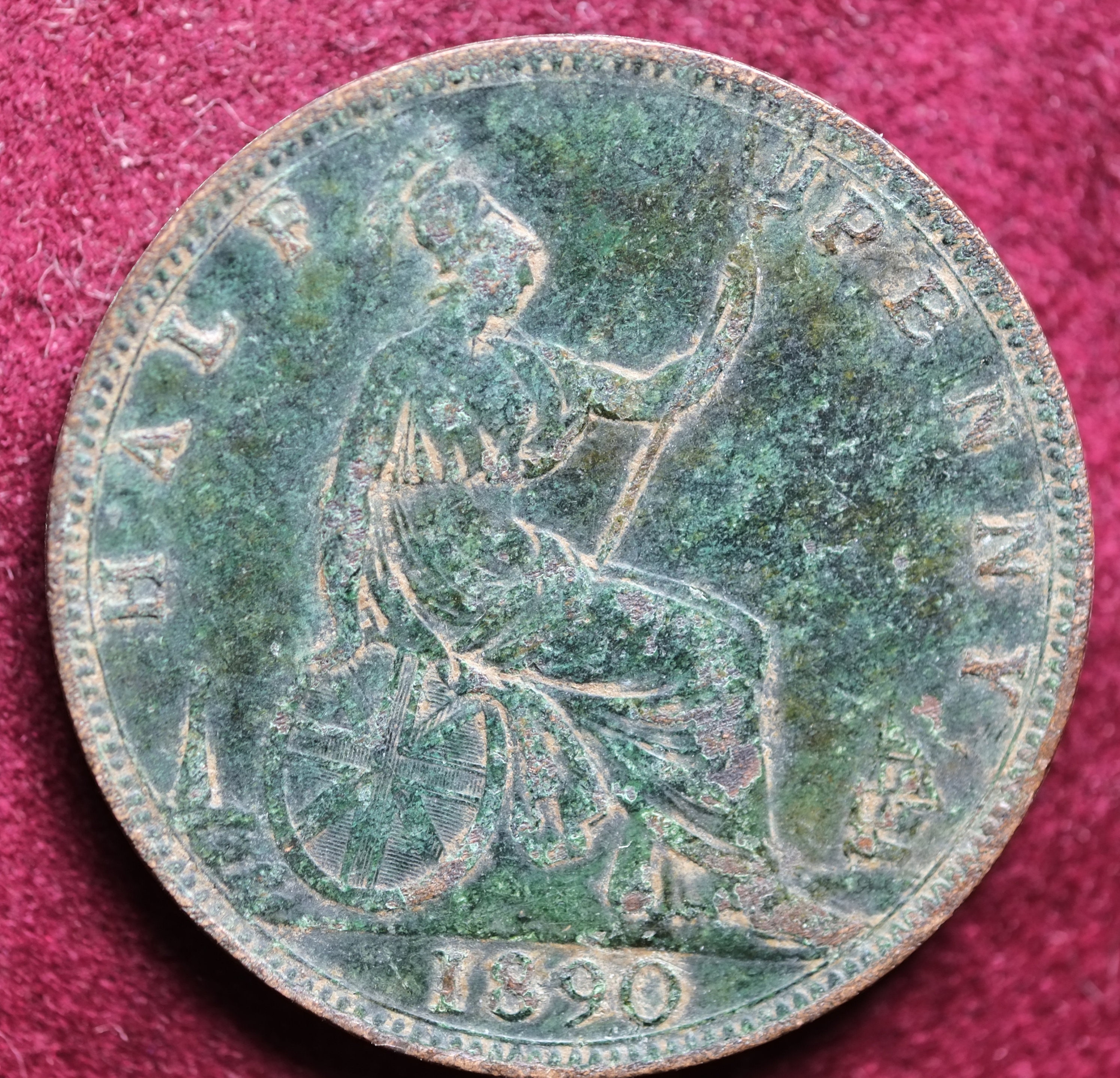 Image of 1890 Victorian Half Penny Coin