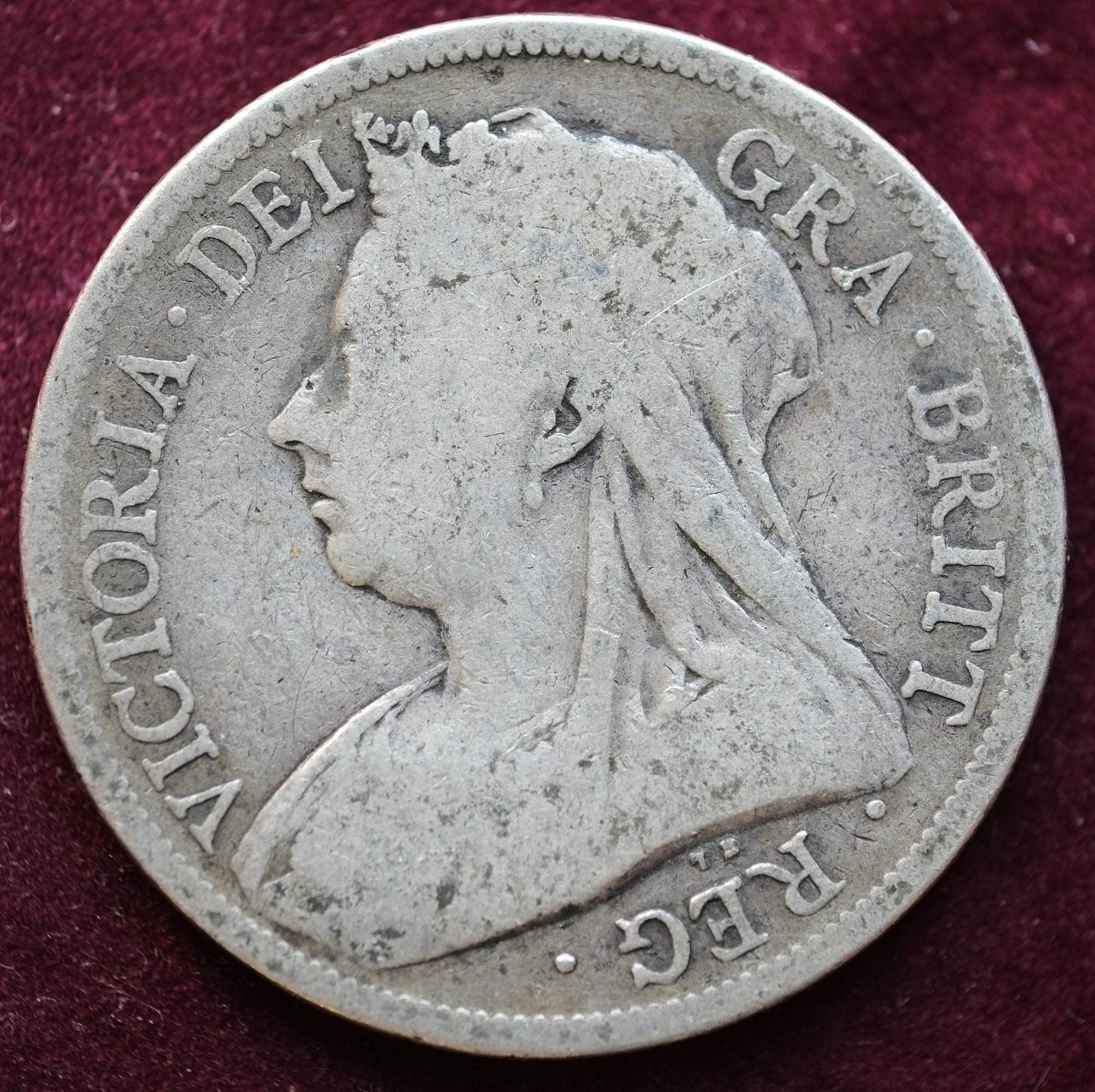 Image of 1893 Silver Half Crown Queen Victoria