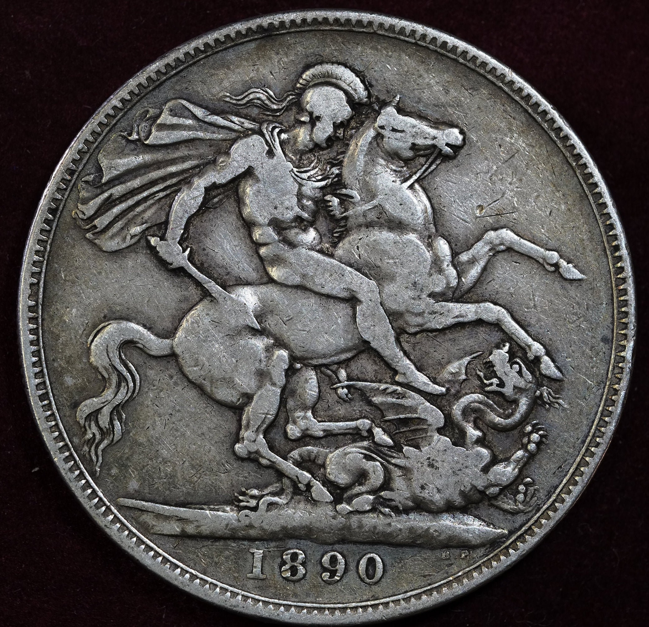Image of 1890 Queen Victoria Jubilee Head Full Crown .925 Silver Coin