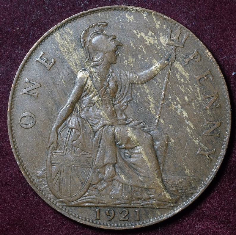 1921 One Penny coin KGV