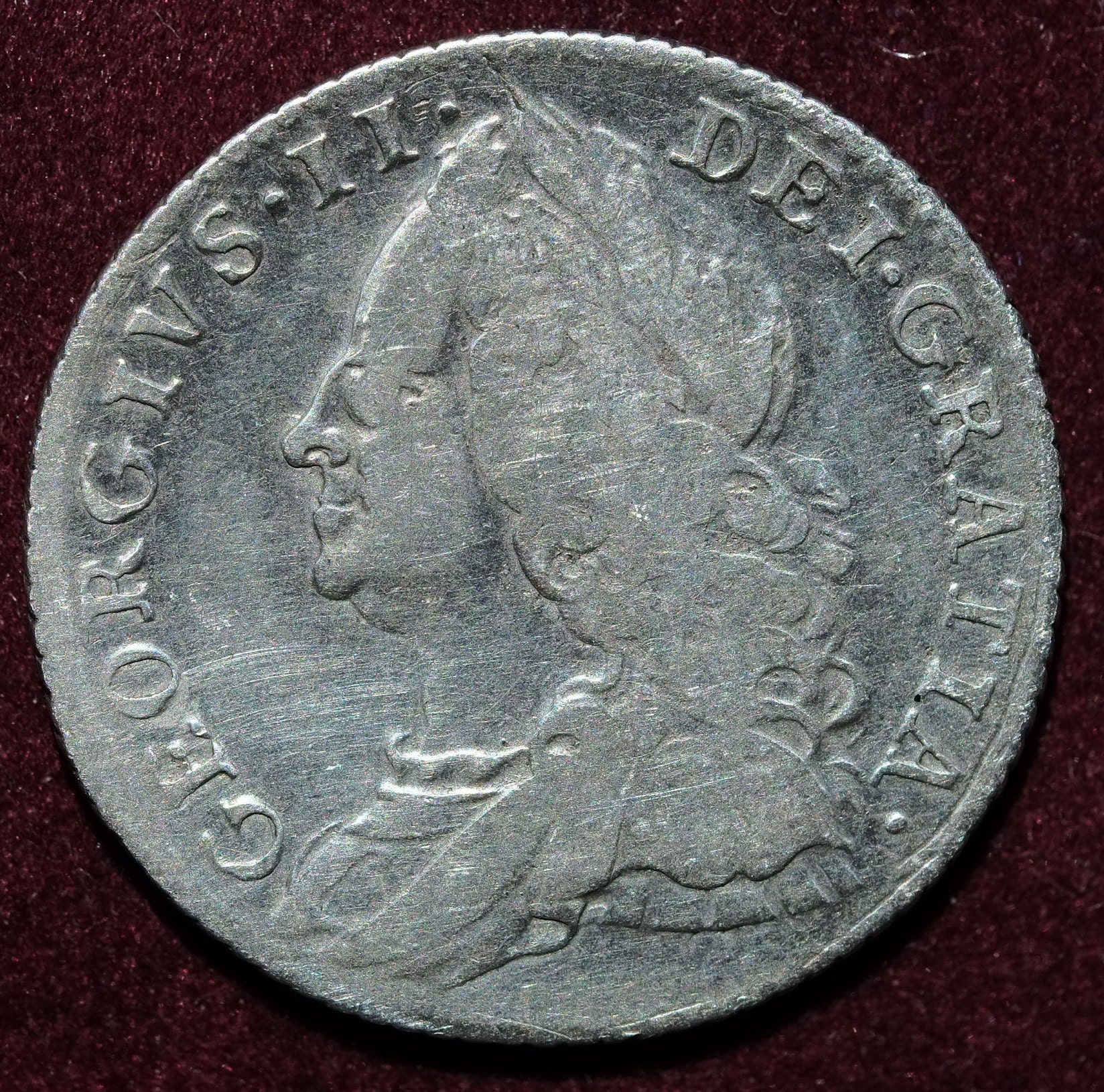 Image of 1758 Silver Sixpence Coin King George Ii