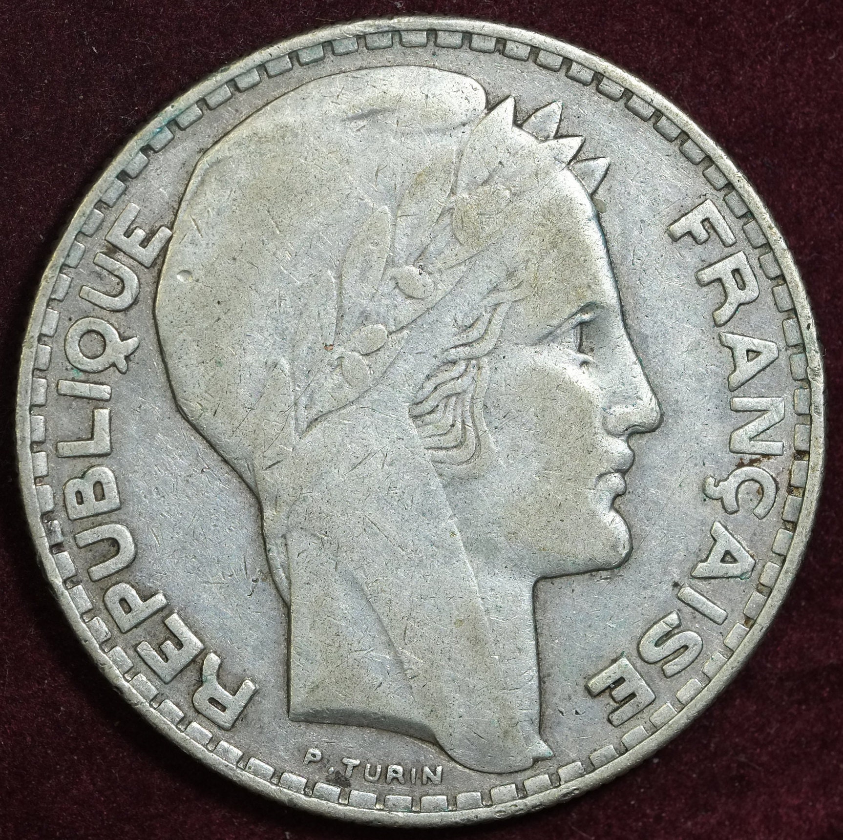 Image of 1933 French Silver 20 Francs Coin