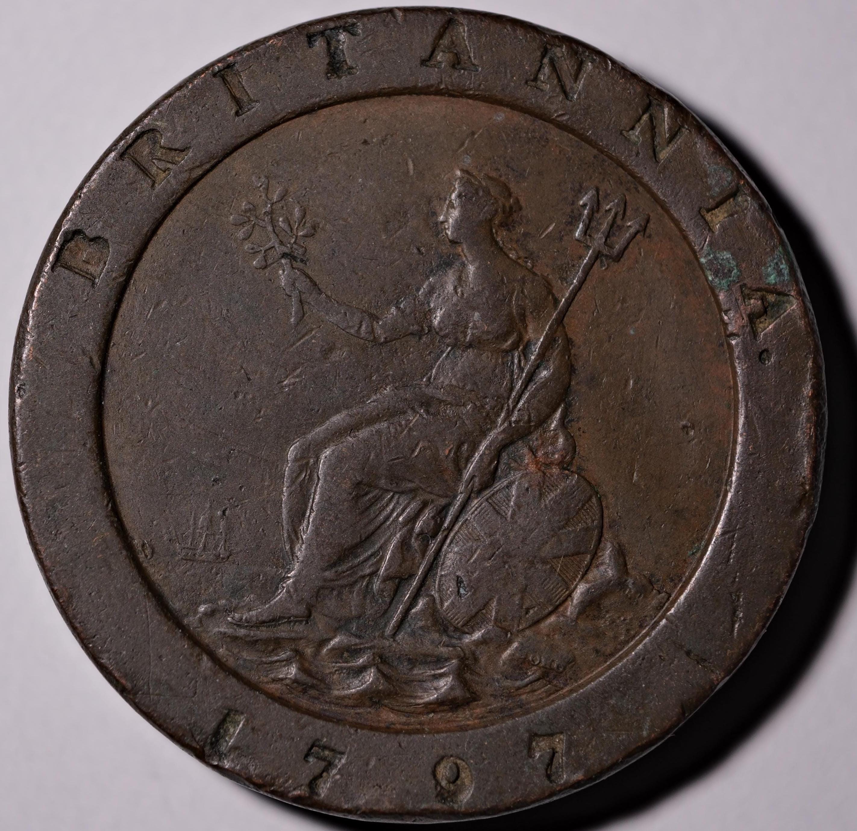 1797年 カートホイール 2ペンス硬貨 ジョージ3世 - Etsy 日本