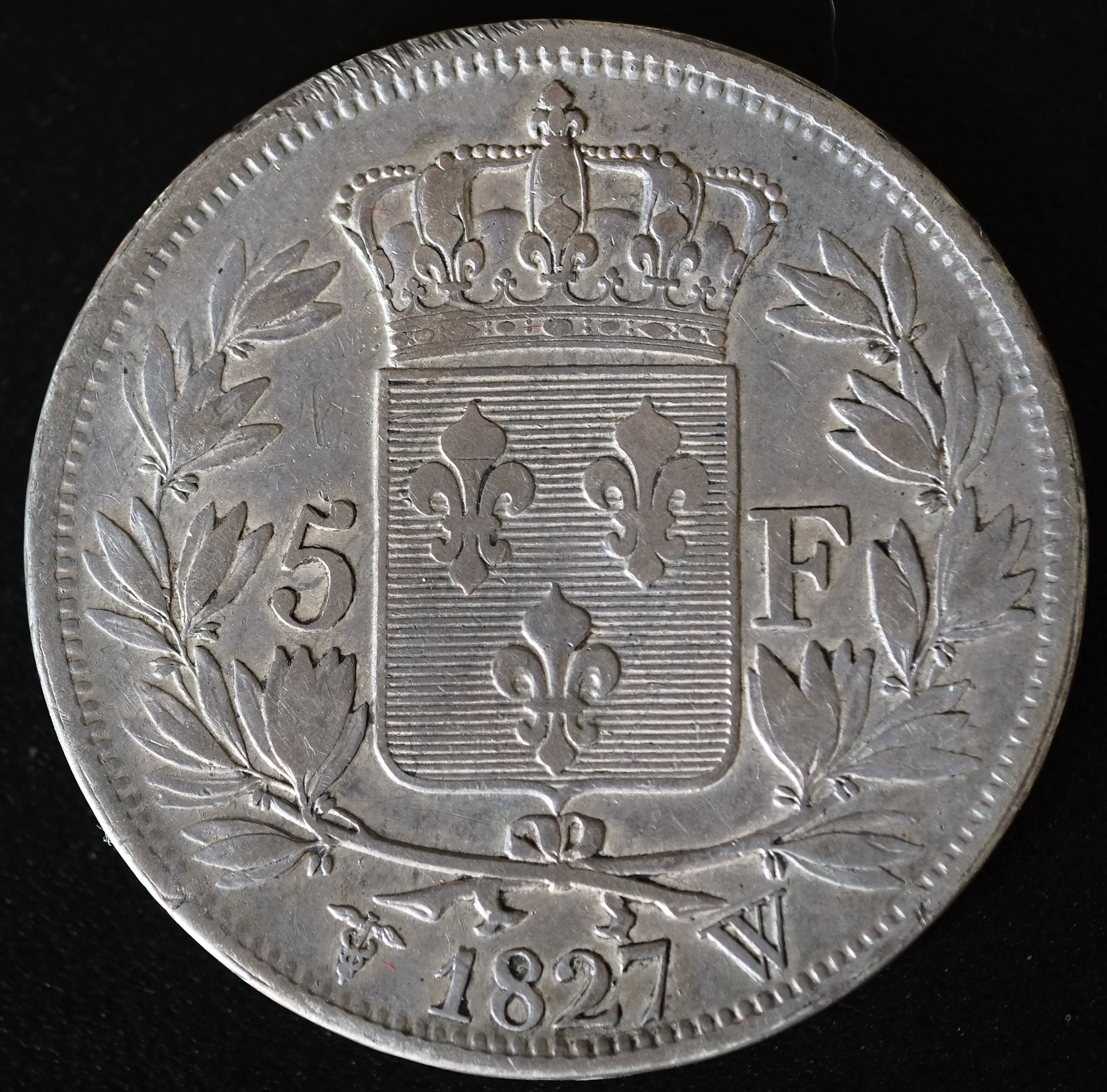 1827 Silver 5 Francs W Lille Mint Charles X France - Etsy