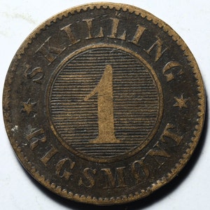 1856 Denmark 1 Skilling Rigsmønt Frederik VII - Etsy
