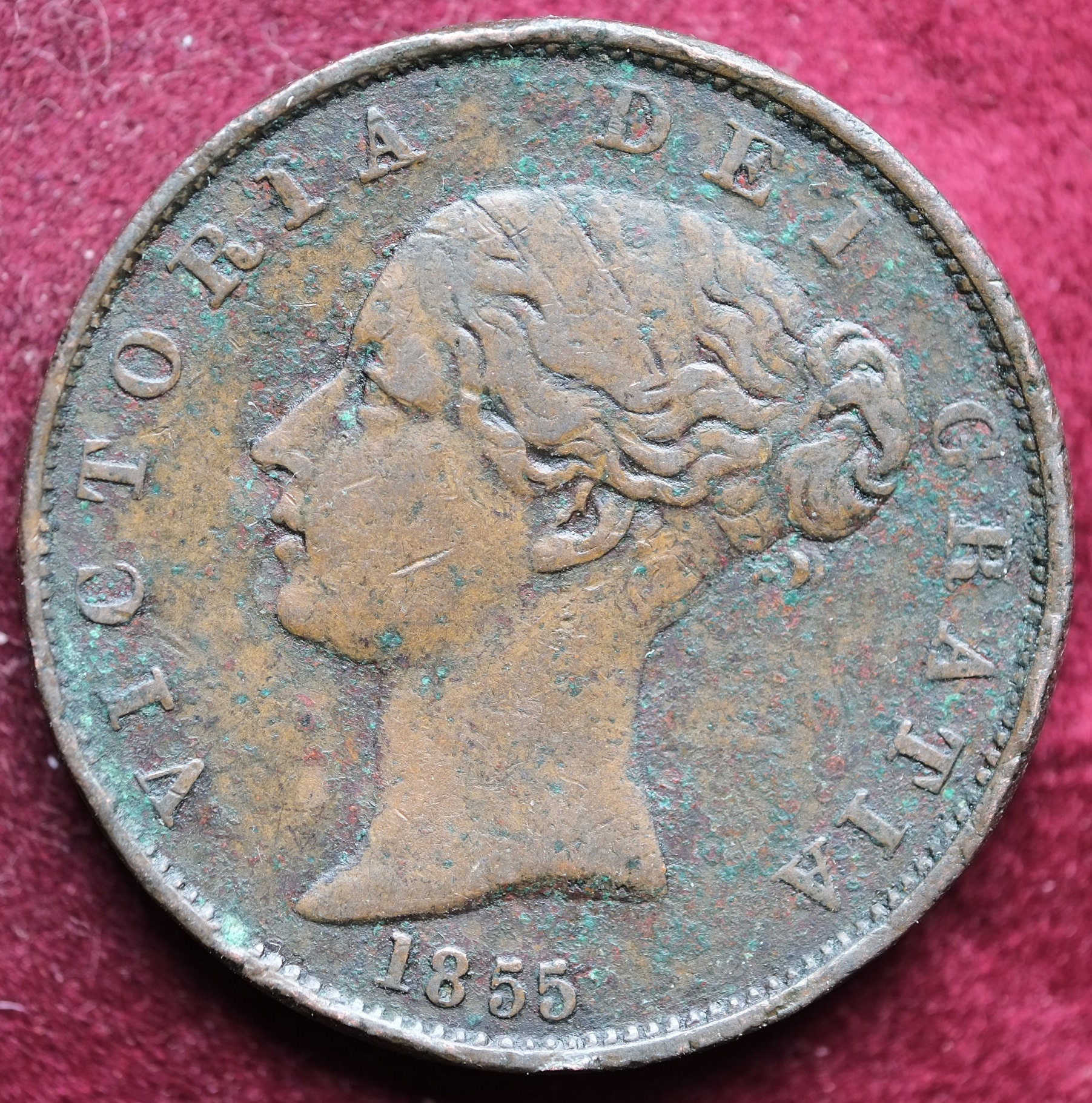 Image of 1855 Half Penny Coin Queen Victoria