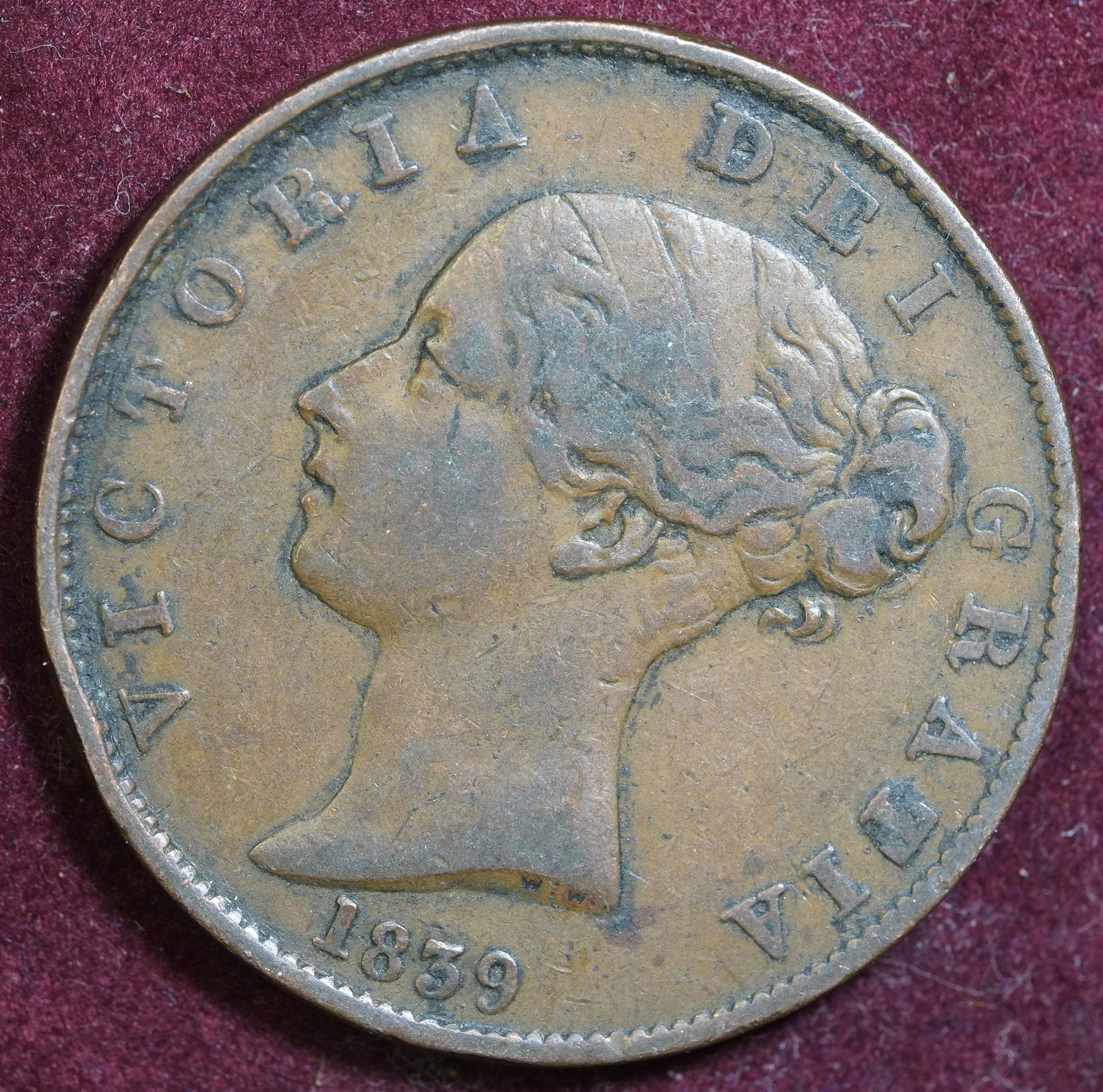 Image of 1839 Isle Of Man Half Penny Coin