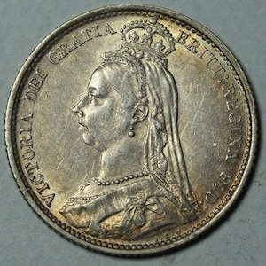 1889年 ヴィクトリア女王ダブルフローリン銀貨 - Etsy 日本