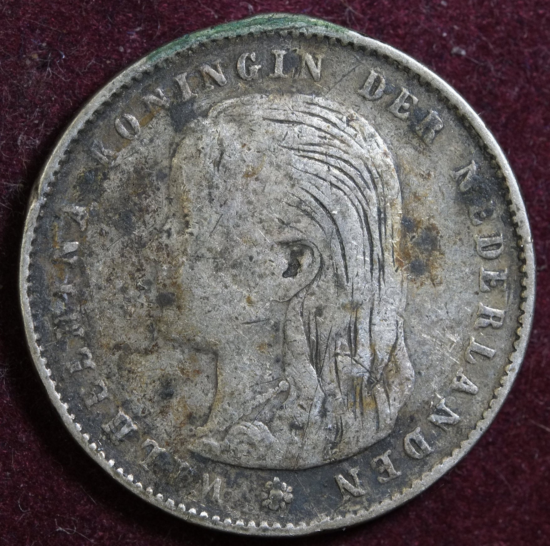 Image of 1897 Silver 25 Cents Coin Netherlands
