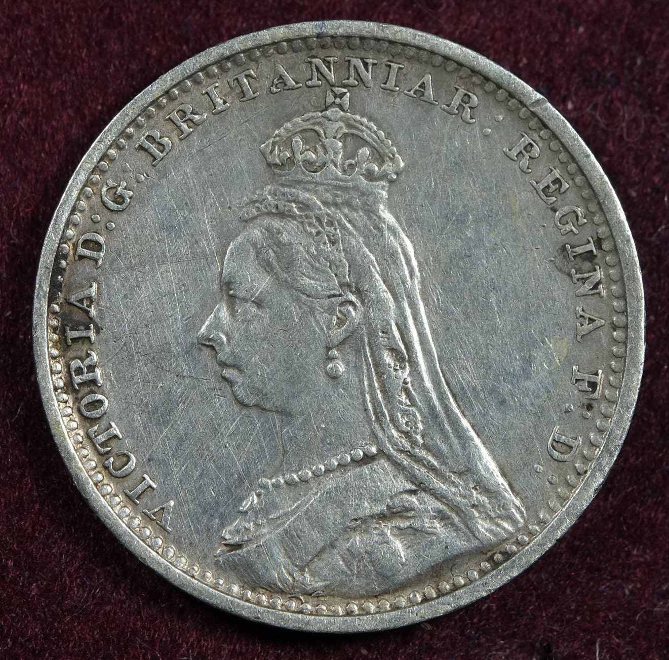 Image of 1892 Silver Maundy Twopence Coin Jubilee Portrait