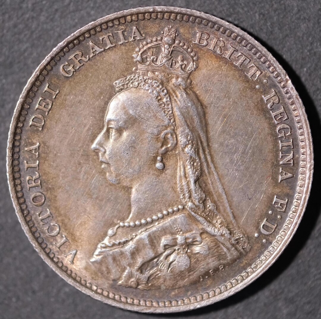 1887年 ビクトリア銀貨 1シリング - Etsy 日本