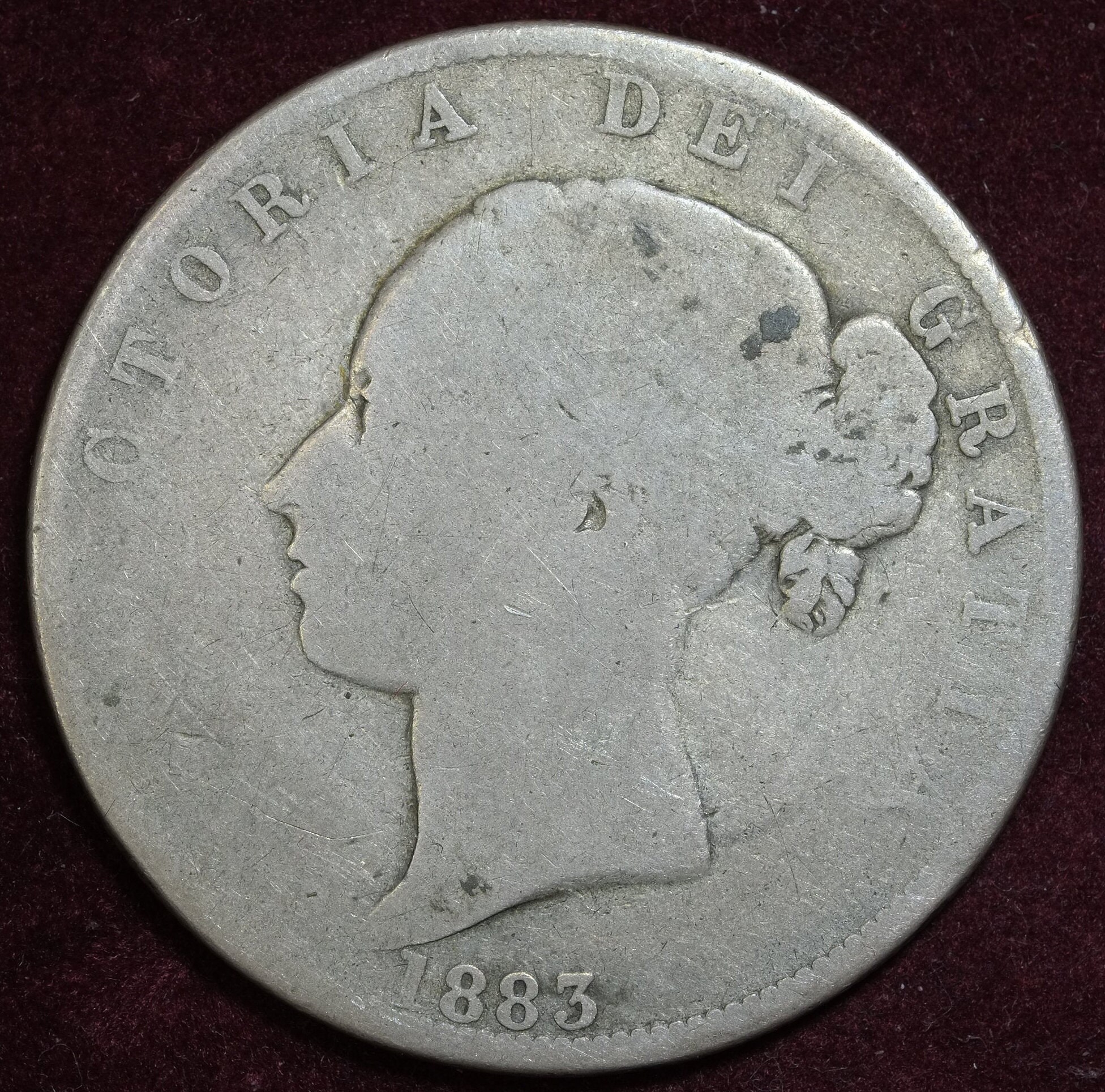 Image of 1883 Victoria Queen Of Great Britain & Ireland, Empress India, Half Crown Coin Struck in 925 Sterling Silver